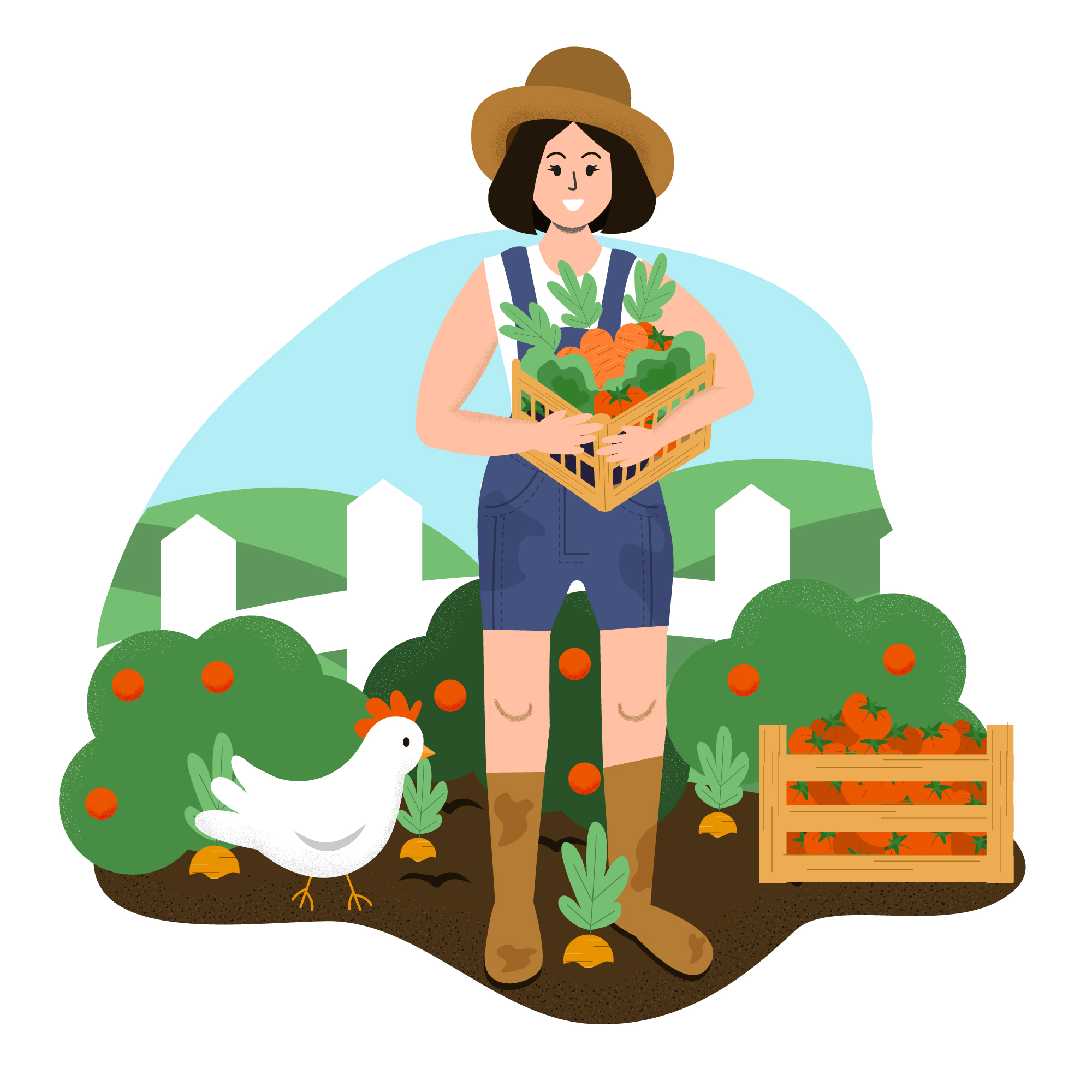 Farmer harvesting